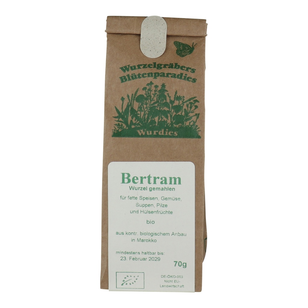 [R03/E03/K1] Bio Bertramwurzelpulver / Bertrampulver (Papiertüte)